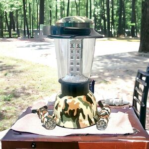 NEW Smart Home LED Camo Lantern 10 1/2 Inches Tall With Two LED Push Button